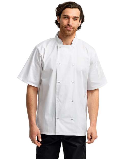 Artisan Collection by Reprime RP664 - Unisex Ten Studded Front Short Sleeve Chef Coat