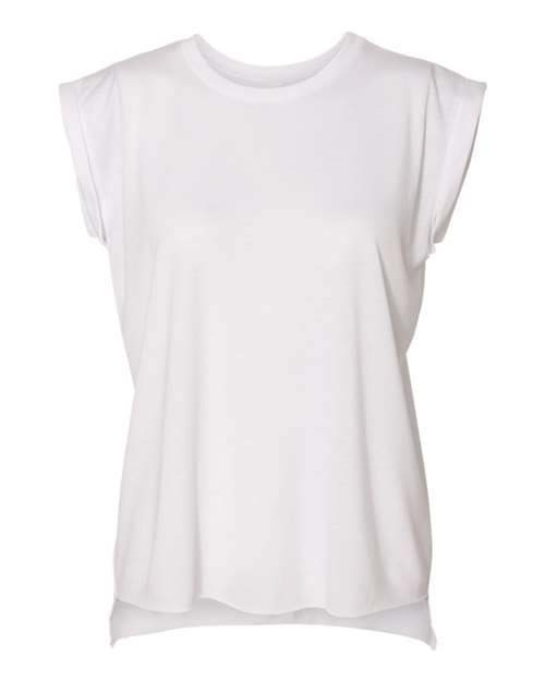 BELLA + CANVAS 8804 - Women’s Flowy Rolled Cuffs Muscle Tee