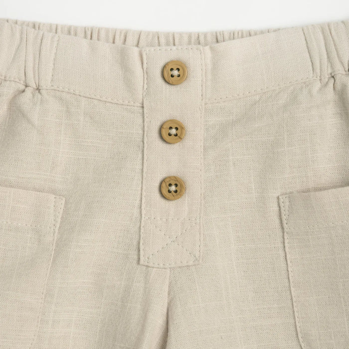 Boys Beige Solid Shorts