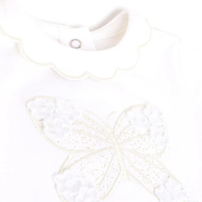 Girls White Embellished Dress