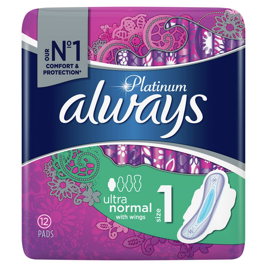 Always Platinum Normal Plus Pads with Wings 12 Pads