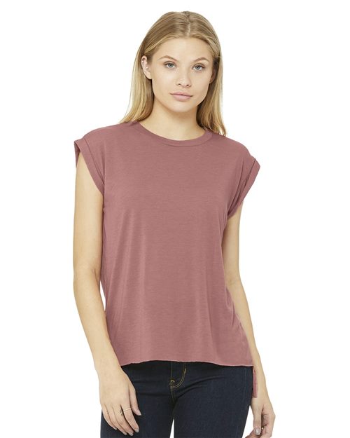 BELLA + CANVAS 8804 - Women’s Flowy Rolled Cuffs Muscle Tee