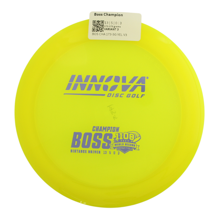 INNOVA DISC GOLF CANADA	Boss
Distance Driver	Grippy feel	Good durability	Flexible in cooler conditions	Great for distance and control	Maintains stability over time	Comfortable for grip