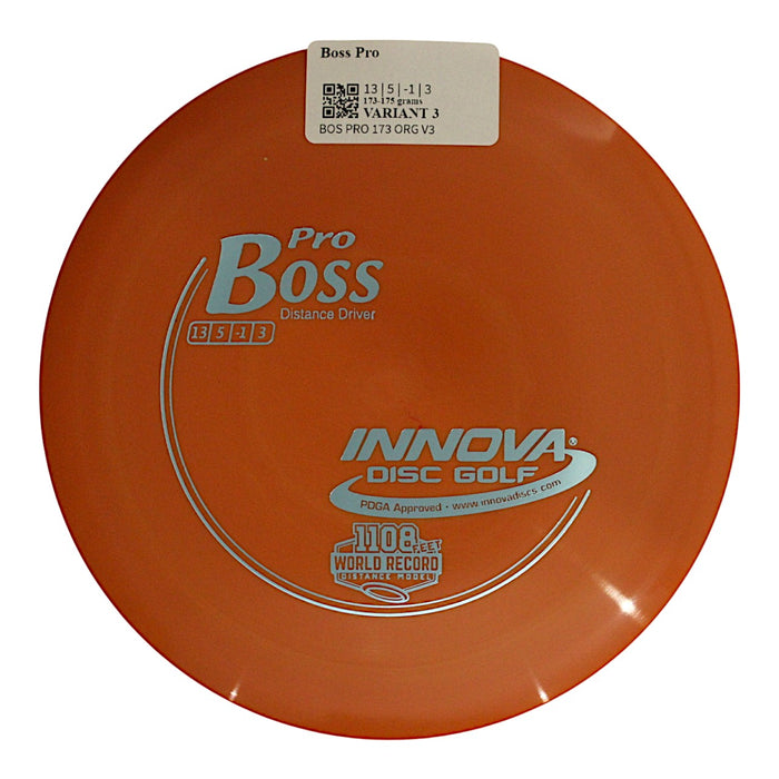 INNOVA DISC GOLF CANADA	Boss
Distance Driver	Grippy feel	Good durability	Flexible in cooler conditions	Great for distance and control	Maintains stability over time	Comfortable for grip Lightweight