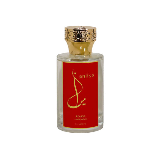 Aniise Eau de Parfum Rouge — unisex luxury fragrance inspired by Baccarat Rouge, paraben-free made in USA
