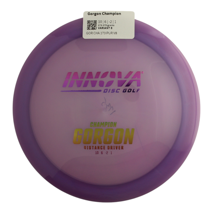 Champion	INNOVA DISC GOLF CANADA	Gorgon	Distance Driver	Firm grip	High durability	Stable flight path	Premium pricing	Resistant to scratches	Ideal for advanced players	10 / 6 / -2 / 1	Most Durable