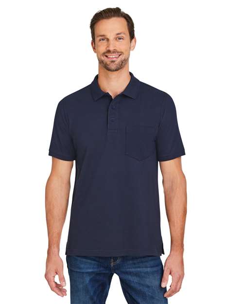 Harriton M205P - Men's Valiant Cotton Snag Protect Pocket Polo