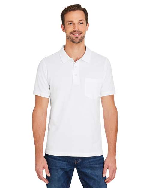 Harriton M205P - Men's Valiant Cotton Snag Protect Pocket Polo