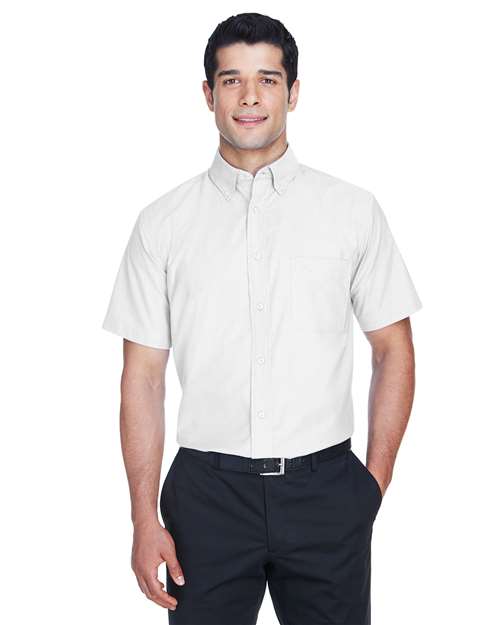 Harriton M600S - Men's Oxford Short Sleeve with Stain-Release