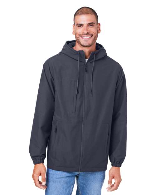 Harriton M73 - Unisex Flex Twill Hooded Jacket