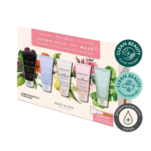[Mary&May] Vegan Wash Off Mask Mini Gift Set (30g x5)-Luxiface.com