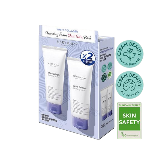 [Mary&May] White Collagen Cleansing Foam Duo Twin Pack (150ml x2)-Luxiface.com