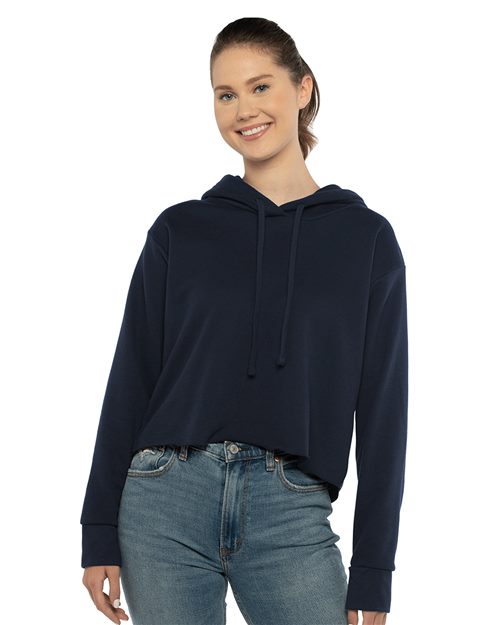 Next Level 9384 - Women's Laguna Sueded Raw Edge Crop Hoodie Sweatshirt