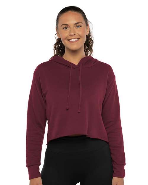 Next Level 9384 - Women's Laguna Sueded Raw Edge Crop Hoodie Sweatshirt