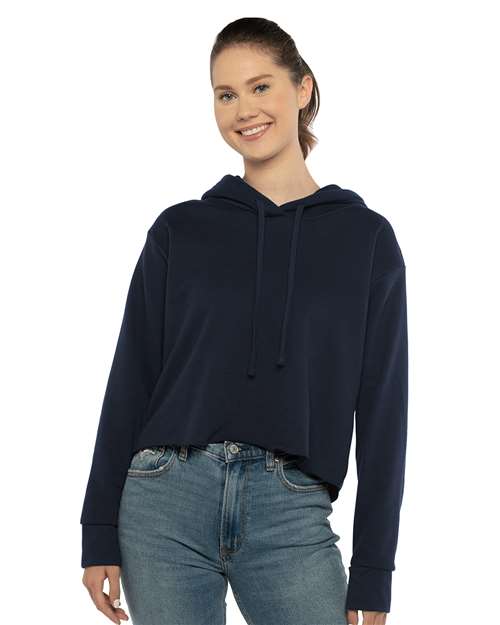 Next Level 9384 - Women's Laguna Sueded Raw Edge Crop Hoodie Sweatshirt