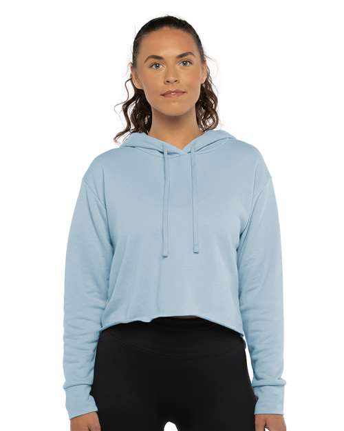 Next Level 9384 - Women's Laguna Sueded Raw Edge Crop Hoodie Sweatshirt