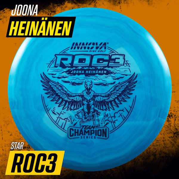 Roc3 Star (Joona Heinänen 2025 Tour Series)	Midrange	Firm grip	High durability	Stable flight path		Resistant to scratches	Ideal for advanced players overstable low glide
forehand shots