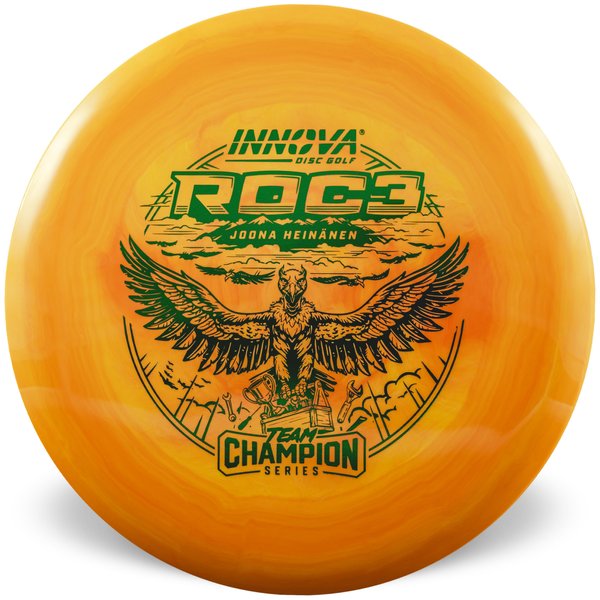 Roc3 Star (Joona Heinänen 2025 Tour Series)	Midrange	Firm grip	High durability	Stable flight path		Resistant to scratches	Ideal for advanced players overstable low glide
forehand shots