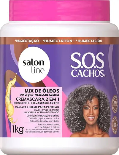 Salon Line 2-in-1 S.O.S Cachos Super Oils Cream Mask 1kg