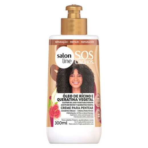 Salon Line S.O.S Cachos Hydration Keratin & Castor Oil Combing Cream 300ml