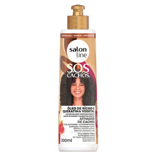 Salon Line S.O.S Cachos Hydration Keratin & Castor Oil Curl Activator 300ml