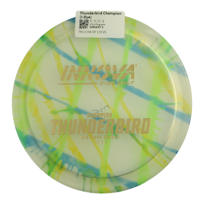 Innova Disc Golf Canada Champion I-Dye Thunderbird Distance Driver innova Disc Golf Canada Champion Thunderbird 	Impact Resistant	Premium Grip	Reliable Control	Fade Hold overstable No turn good glide