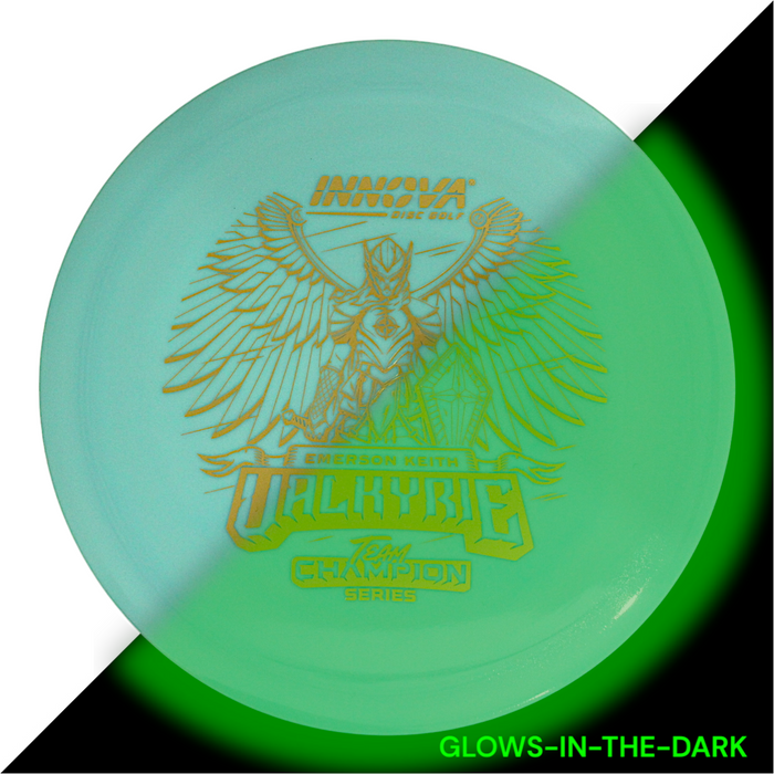 Innova Disc Golf Canada Glow Valkyrie Distance Driver  Grippy feel	Good durability	Flexible in cooler conditions	Great for distance and control	Maintains stability over time	Comfortable for grip Straight shots
