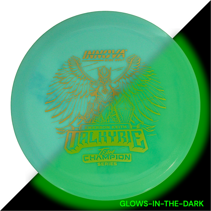 Innova Disc Golf Canada Glow Valkyrie Distance Driver  Grippy feel	Good durability	Flexible in cooler conditions	Great for distance and control	Maintains stability over time	Comfortable for grip Straight shots