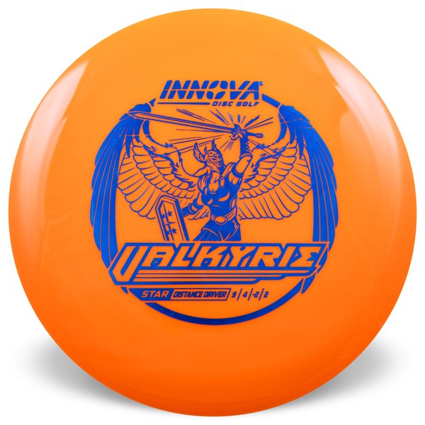 Innova Disc Golf Canada Star Valkyrie Distance Driver Valkyrie Distance Driver  Grippy feel	Good durability	Flexible in cooler conditions	Great for distance and control	Maintains stability over time	Comfortable for grip Straight shots